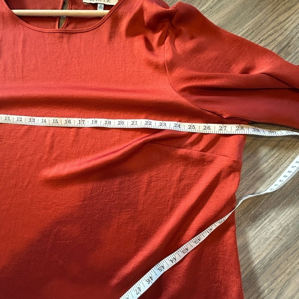 Kasper Burnt Orange Career Silky Relaxed Boxy Blouse Size 3X - Picture 10 of 11